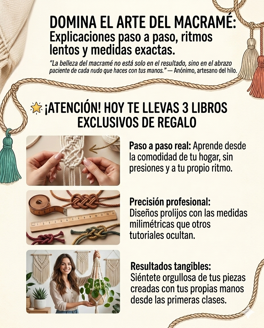 Domina el arte del macrame + 3 bonos de regalo
