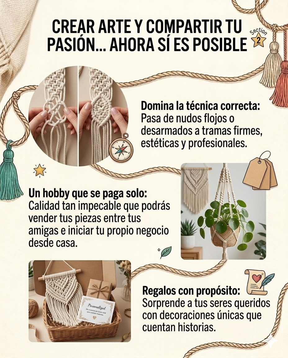 Domina el arte del macrame + 3 bonos de regalo